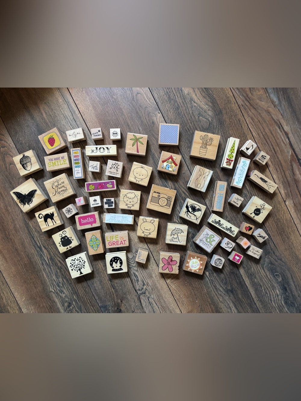 50+ Wooden Stamps - Assorted Designs